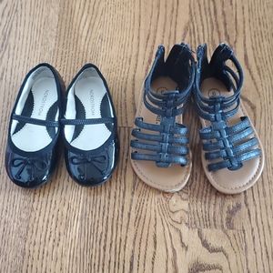Baby Girl Size 6 black shoes - 2 pairs